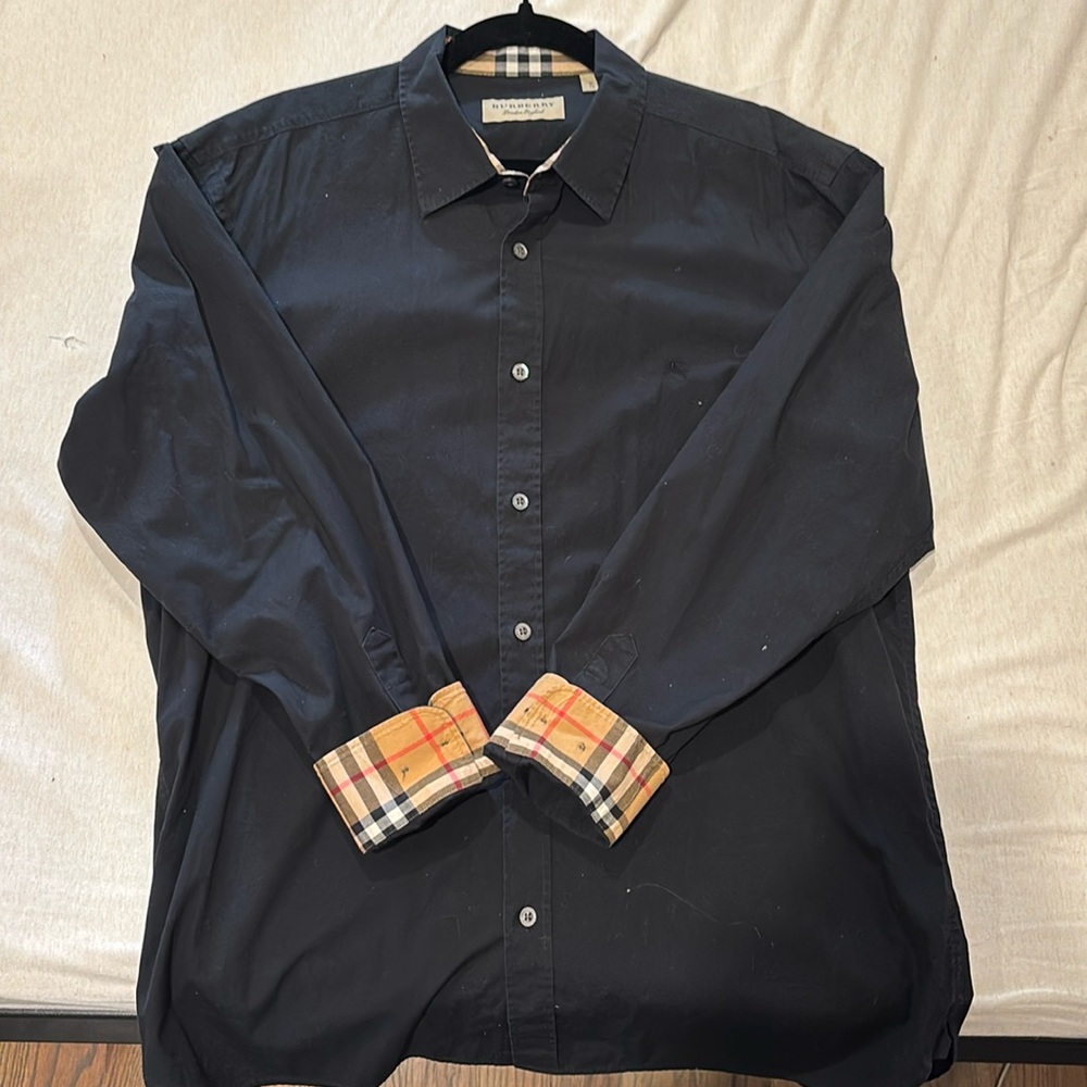 Black Burberry button down